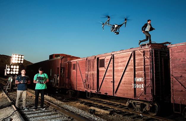 Exemple de tournage de film par drone